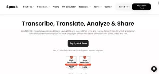 Speak AI - Tool preview