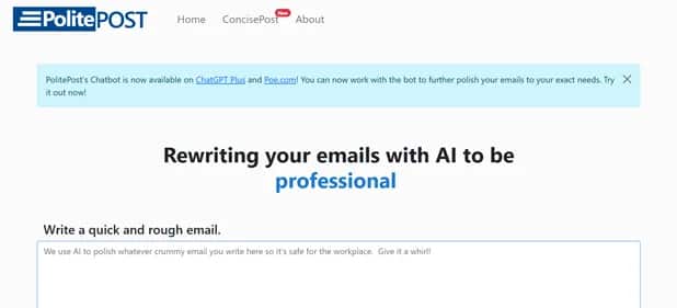 PolitePost.net - Tool preview