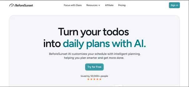 BeforeSunset AI - Tool preview