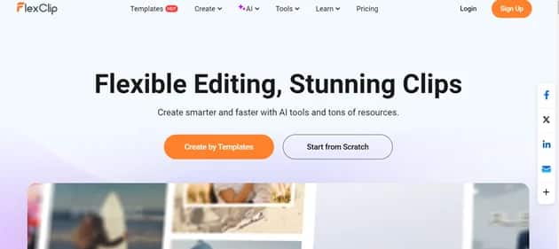 FlexClip - Tool preview