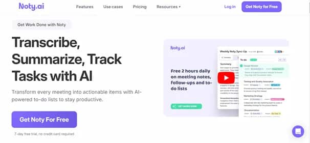 Noty.ai - Tool preview