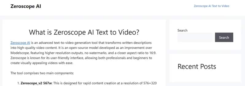 Zeroscope AI - Tool preview