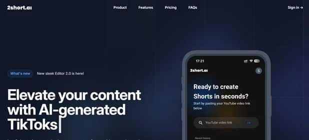 2short.ai - Tool preview