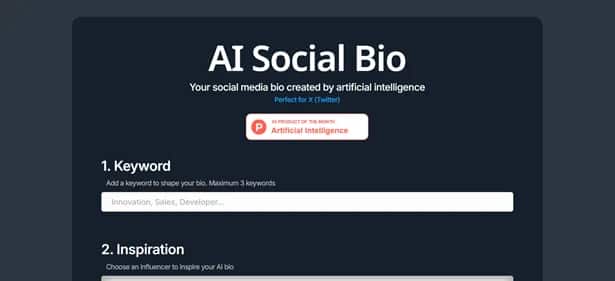 AI Social Bio - Tool preview