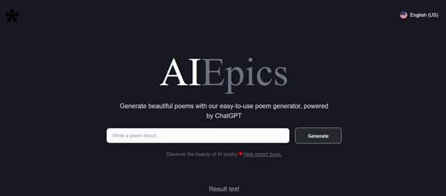 AI Poem Generator - Tool preview