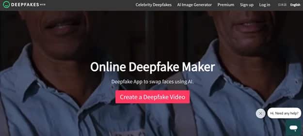 Deepfakes Web - Tool preview