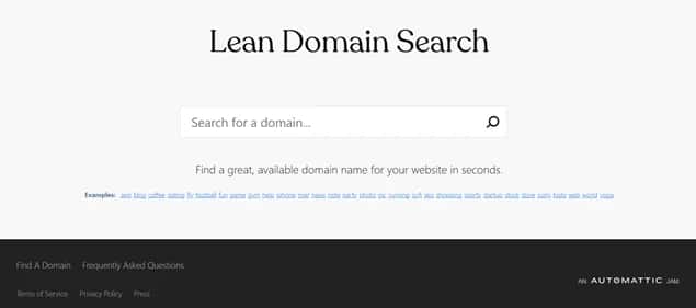 Lean Domain Search - Tool preview