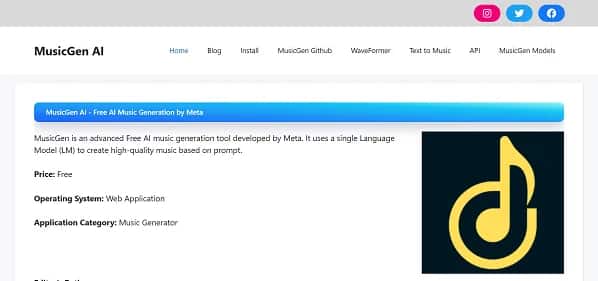 MusicGenAI - Tool preview