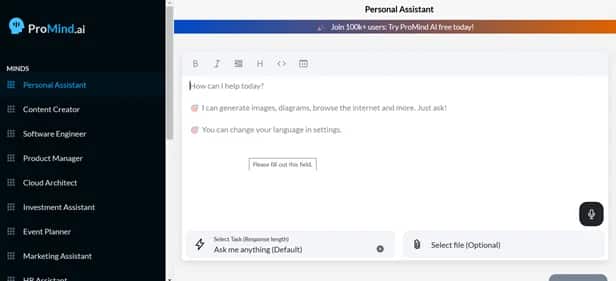 ProMind AI - Tool preview
