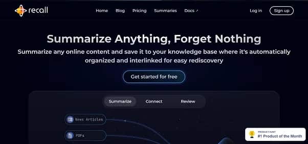 Recall - Tool preview