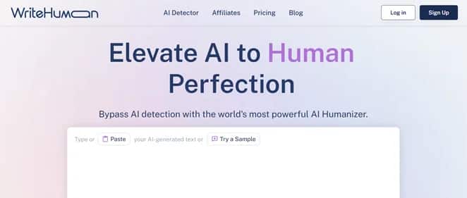 WriteHuman AI Humanizer Tool - Tool preview