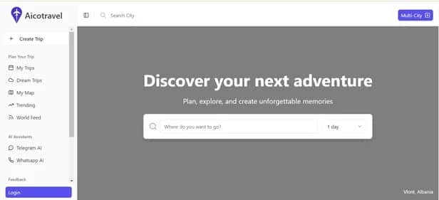 Aicotravel - Tool preview