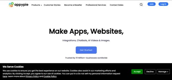 Appy Pie - Tool preview