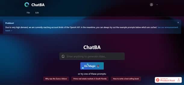 ChatBA - Tool preview