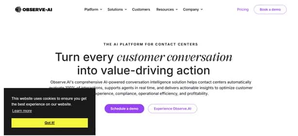 Observe.AI - Tool preview