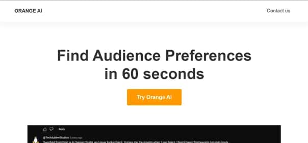 Orange AI - Tool preview