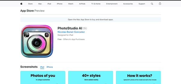 Photostudio Ai - Tool preview