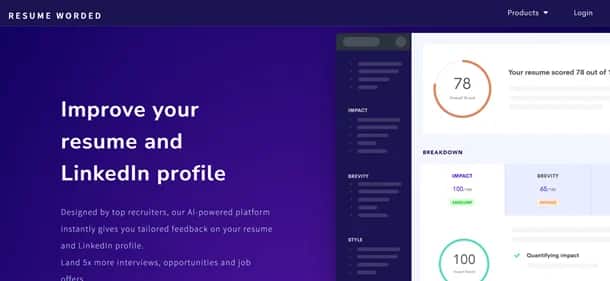 Resume Worded - Tool preview