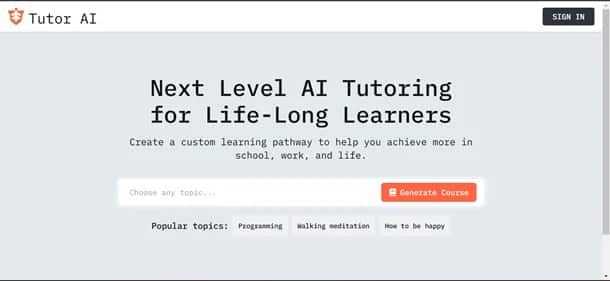Tutor AI - Tool preview
