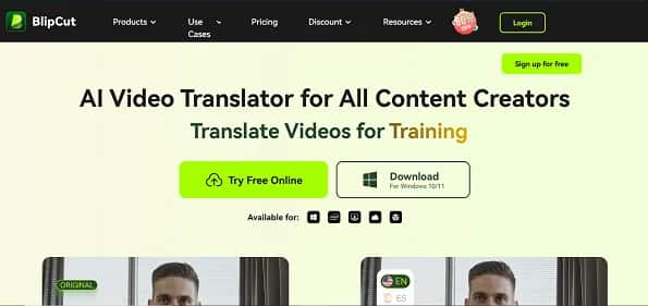 BlipCut AI Video Translator - Tool preview
