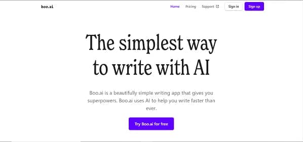 Boo.ai - Tool preview