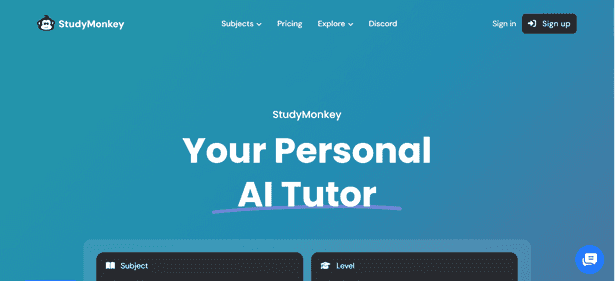 StudyMonkey - Tool preview