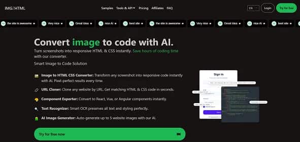 IMG2HTML - Tool preview