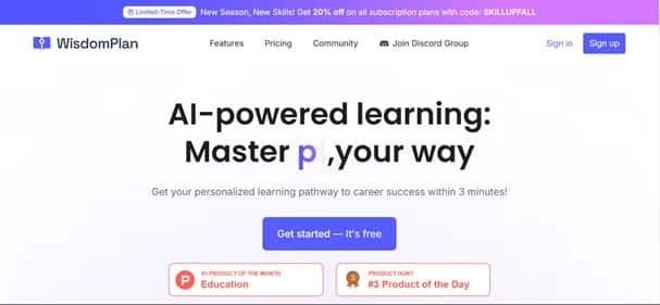 WisdomPlan - Tool preview