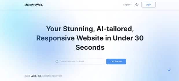 MakeMyWeb.ai - Tool preview