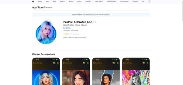 ProPix: AI Profile App - Tool preview