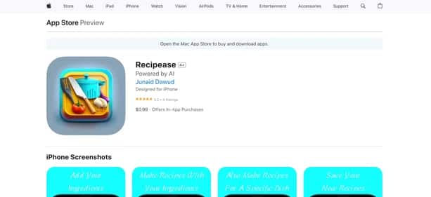 Recipease - Tool preview