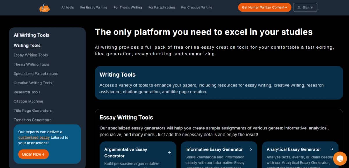 AllWriting - Tool preview