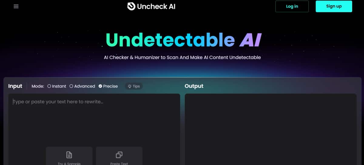 Uncheck AI - Tool preview