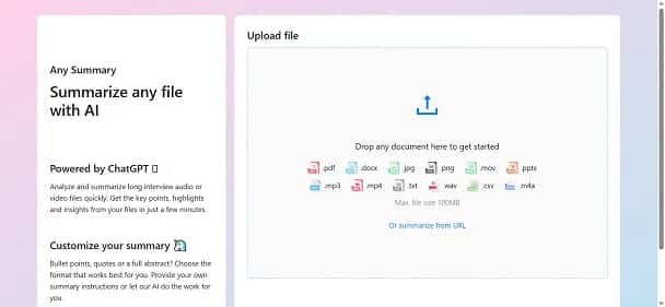 AnySummary - Tool preview