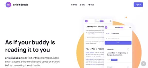 article2audio - Tool preview