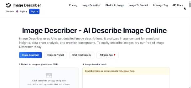 Image Describer - Tool preview