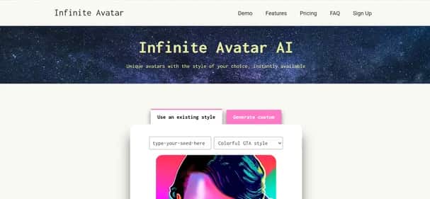 Infinite Avatar AI - Tool preview