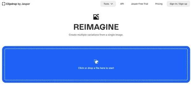Clipdrop Reimagine - Tool preview