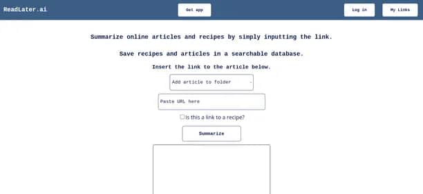 ReadLater AI - Tool preview