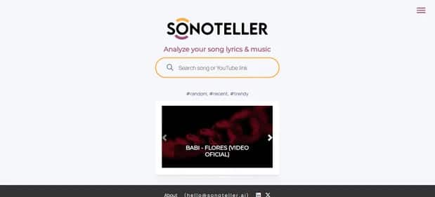 SONOTELLER.AI - Tool preview