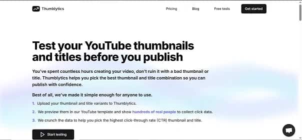 Thumblytics AI Thumbnails - Tool preview
