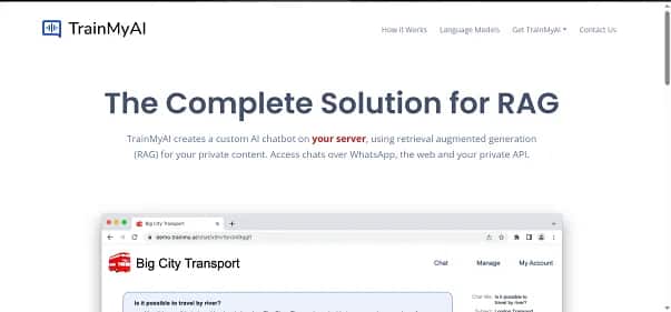 TrainMyAI - Tool preview