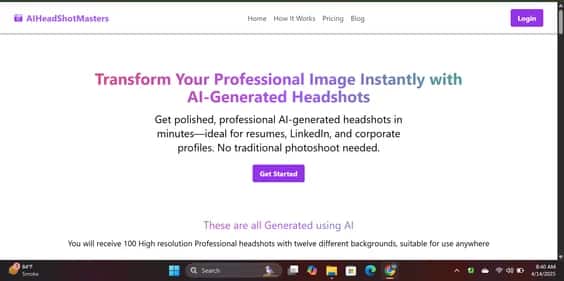 AI Headshot Masters - Tool preview