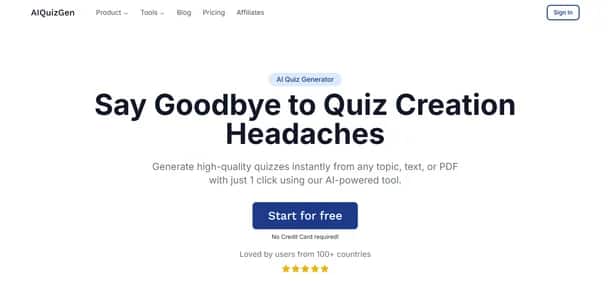 AIQuizGen - Tool preview