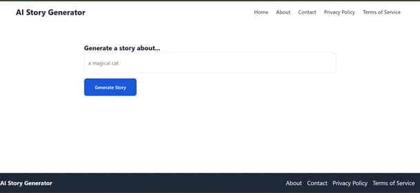 AI Story Generator - Tool preview