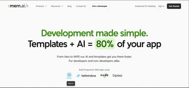 MERN.AI - Tool preview