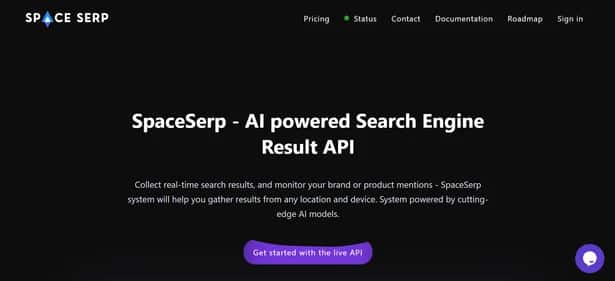 SpaceSERP - Tool preview