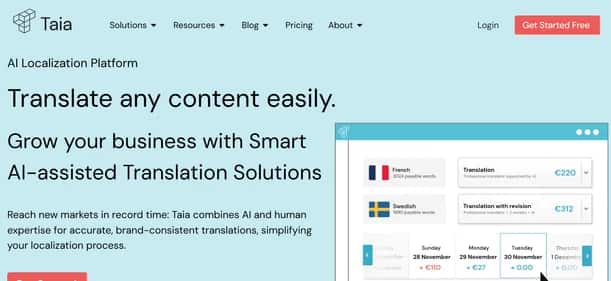 Taia AI - Tool preview