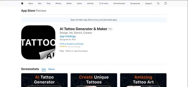 AI Tattoo Generator & Maker - Tool preview