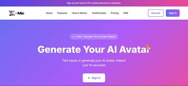 X Me Ai - Tool preview